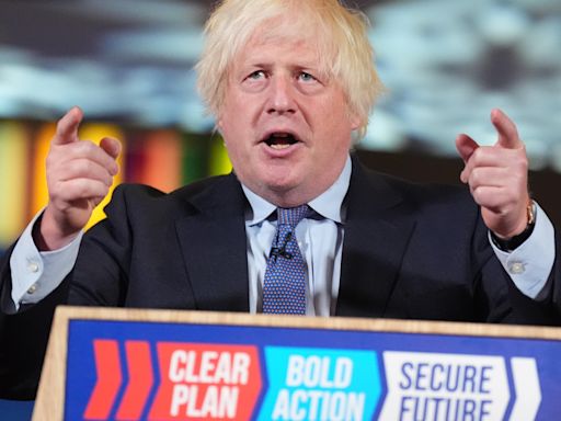 Cheers greet Boris Johnson’s appearance at Conservative campaign event