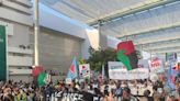 Climate activists join the pro-Palestinian cause during a rare protest in Dubai