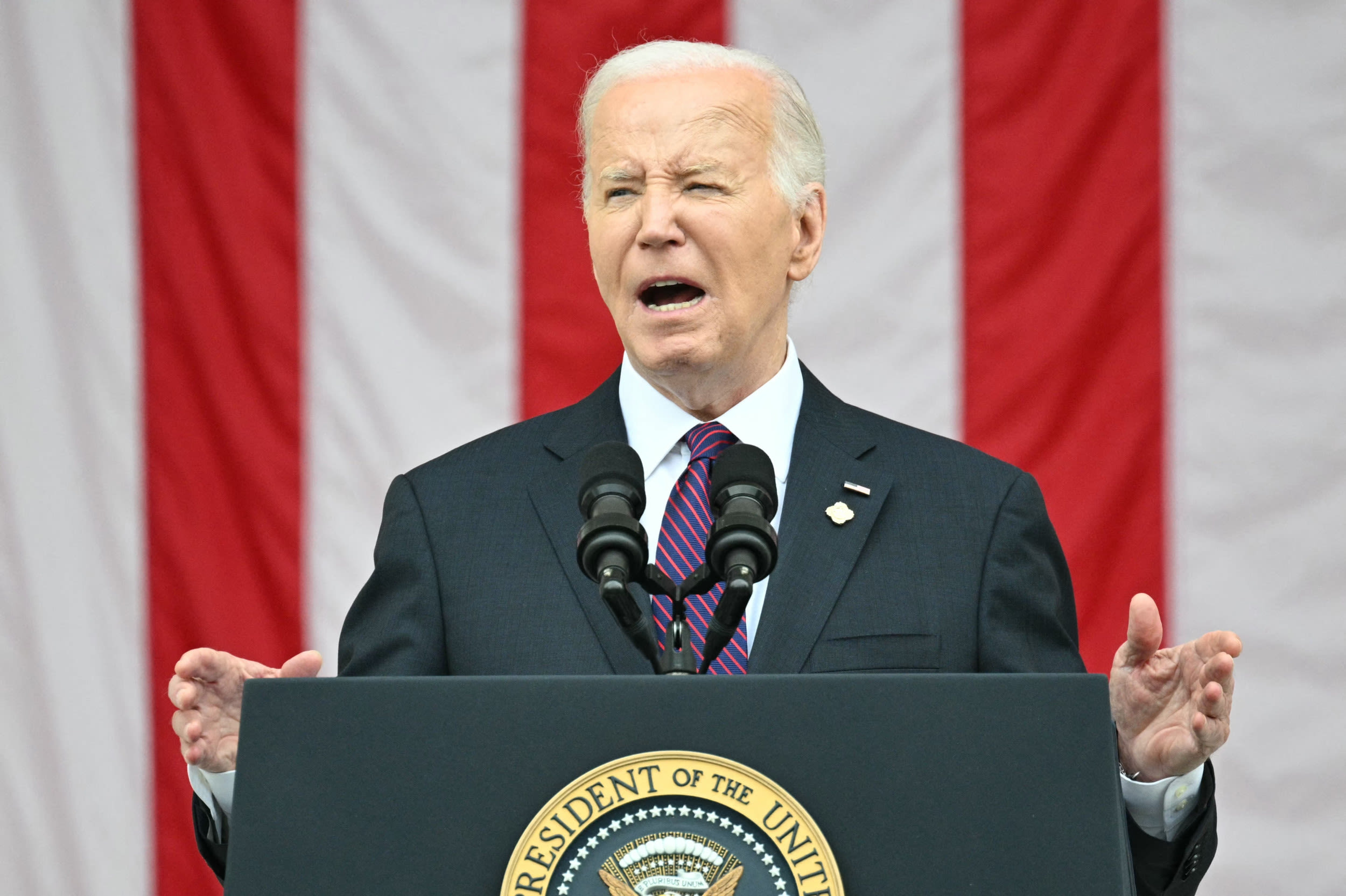 Joe Biden "sleeping" during Memorial Day speech raises questions