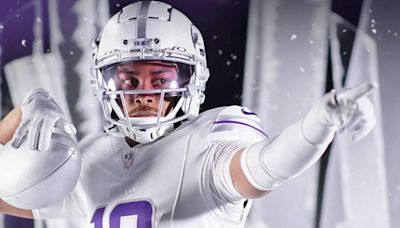 LOOK: Vikings reveal alternate 'Winter Whiteout' uniforms, including first all-white helmet in team history