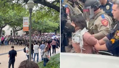 Reportan enfrentamientos y arrestos durante protesta pro-Palestina en UT Austin