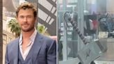 Chris Hemsworth Comes Face-to-Face with Thor's Hammer at Universal Studios: 'I Don't Remember Signing That'