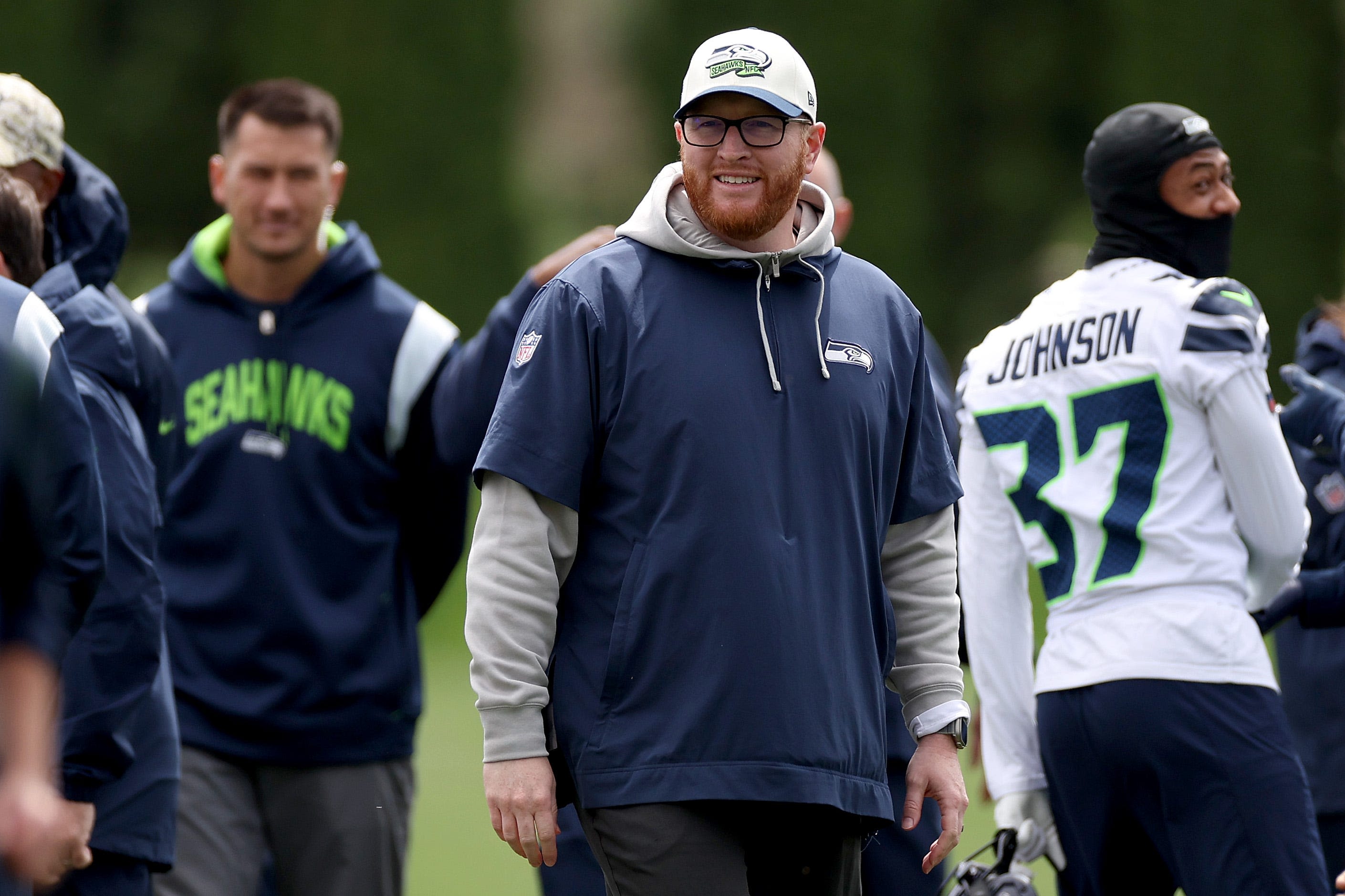 Seahawks special teams coordinator Jay Harbaugh discusses facing his dad this weekend