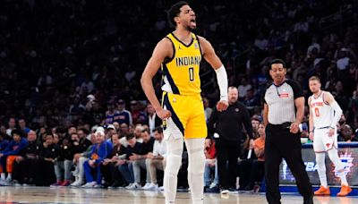 Pacers' Tyrese Haliburton gets last word after defeating Knicks with Reggie Miller hoodie