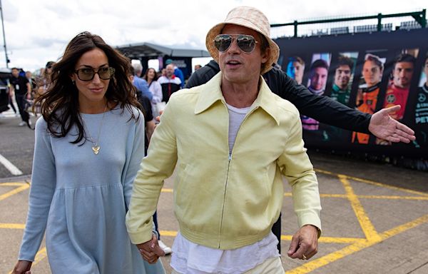 Brad Pitt steps out with girlfriend Ines de Ramon at British Grand Prix