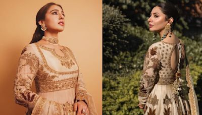 Fashion Face-Off: Sara Ali Khan or Mahira Khan, who do you think styled Iqbal Hussain’s ivory and gold Anarkali set better?