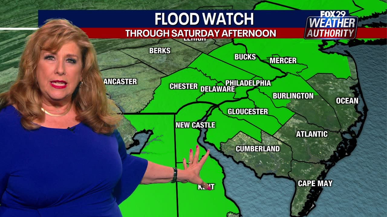 Philadelphia weather: Flood Watch in effect with rain, storms in Friday’s forecast