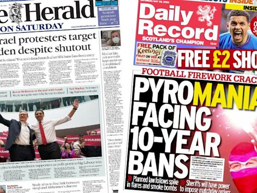 Scotland's papers: Protesters target Hampden and pyro bans