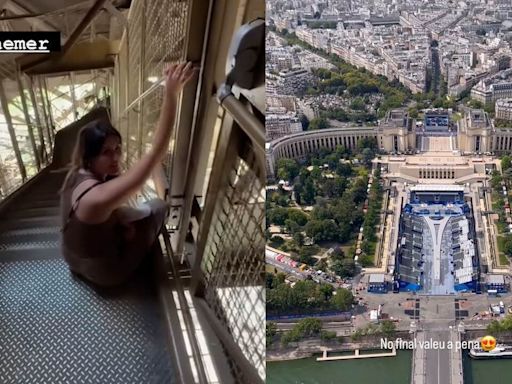 Filha de Fátima Bernardes, Beatriz encara 674 degraus da Torre Eiffel: 'Achei que fosse desmaiar'