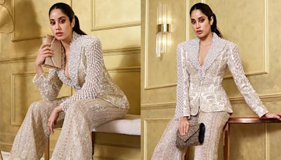 Janhvi Kapoor Takes Her Business Meetings To The Wedding Party In This Festive Pantsuit