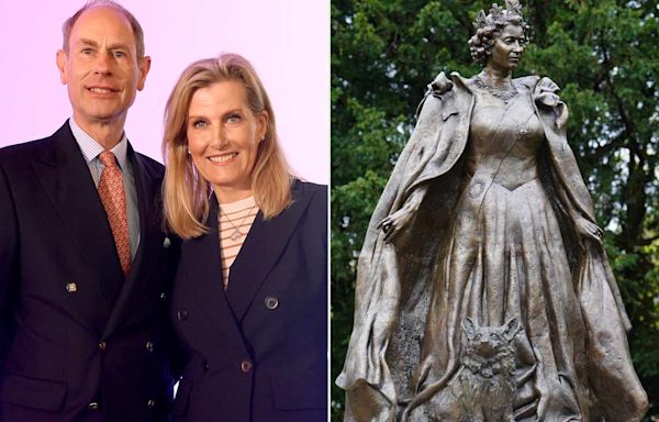 Prince Edward and Sophie, Duchess of Edinburgh, Become First Royals to See Queen Elizabeth's Memorial Statue