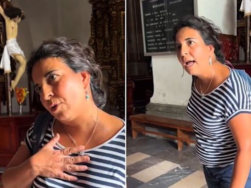 Mujer enfurece contra turista por llegar en short a iglesia en CDMX