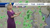 Cloudy and cooler for Tuesday with scattered showers