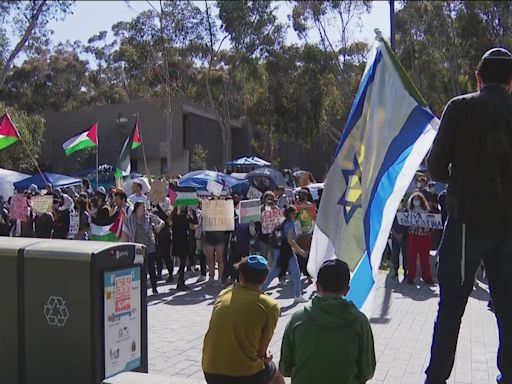 Dueling protests on UC San Diego campus Sunday