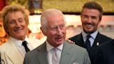 King Charles Joins Star-Studded Event as Rod Stewart Tells David Beckham His Knighthood Is 'Coming Soon'