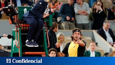 Tsitsipas protestó por los gritos de Alcaraz en Roland Garros y el murciano no pudo evitar esta reacción