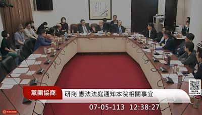 協商憲法法庭立院機關代表「沒結論」 民進黨團質疑：沒列案要表決？