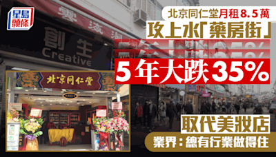 同仁堂月租8.5萬攻上水「藥房街」 5年大跌35% 取代美妝店 業界：總有行業做得住