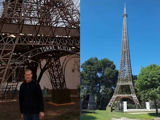 Hizo una réplica de la Torre Eiffel en un pueblo de Córdoba y gente de todo el mundo viaja para conocerla