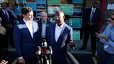 Sens. Raphael Warnock, Jon Ossoff campaign with Savannah U.S. House candidate Wade Herring