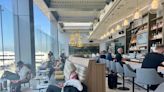 Take a look at Delta's new Sky Club at LAX, featuring an outdoor deck overlooking the Hollywood Hills