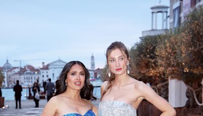 Salma Hayek and Stepdaughter Mathilde Pinault Sparkle in Sequins at Art Gala in Italy