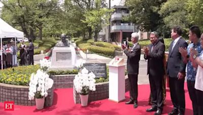 "Gandhi is a global icon," Jaishankar unveils Gandhi's bust in Tokyo - The Economic Times