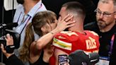 Travis Kelce and Taylor Swift Celebrate Super Bowl Win With a Big Kiss