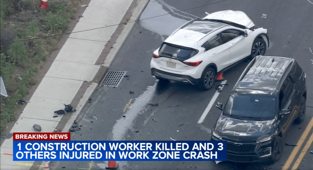 1 killed, 3 workers injured by car driving through New Jersey construction zone