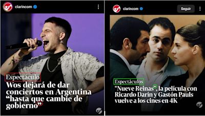 Clarín no publicó que Wos dejará de tocar en Argentina "hasta que cambie de gobierno"