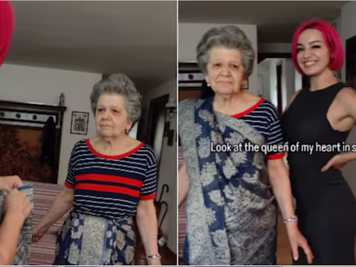 Watch | Italian Woman Touches Hearts By Fulfilling Grandmother's Long-Standing Dream Of Wearing Saree