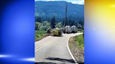 Driver uninjured following log truck crash on Upper Calapooia Drive that downed power lines