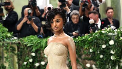 Tyla Wears a Sculpted Sand Balmain Gown for Her First Met Gala