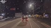 Moment driver smashes stolen truck at 70mph into car caught on dashcam footage