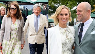 Princess Kate's parents Carole and Michael Middleton join the Tindalls on Day 10 of Wimbledon