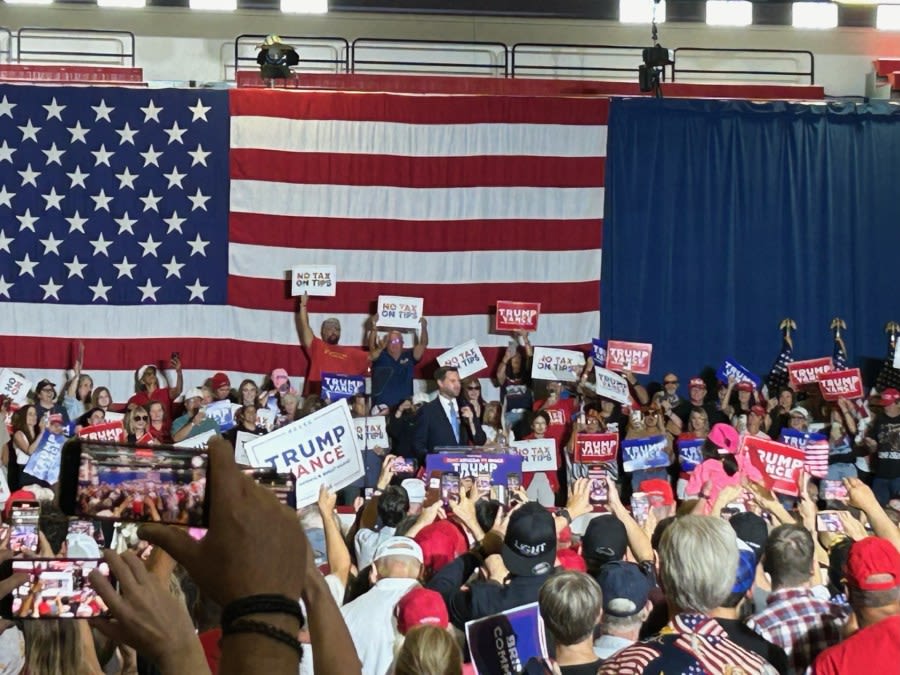 JD Vance makes first official campaign visit in Nevada at Las Vegas-area high school