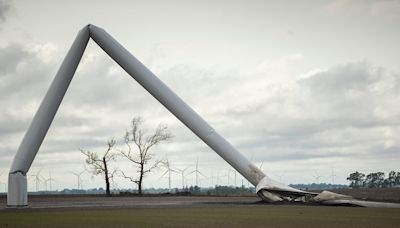 Damaged wind turbines have become important clue in solving a tornado's strength