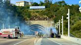 Big rig fire on Bay Bridge backs up traffic