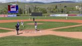 Freshman Jett Pitts connects for an RBI base hit for Columbia Falls Saturday against Butte