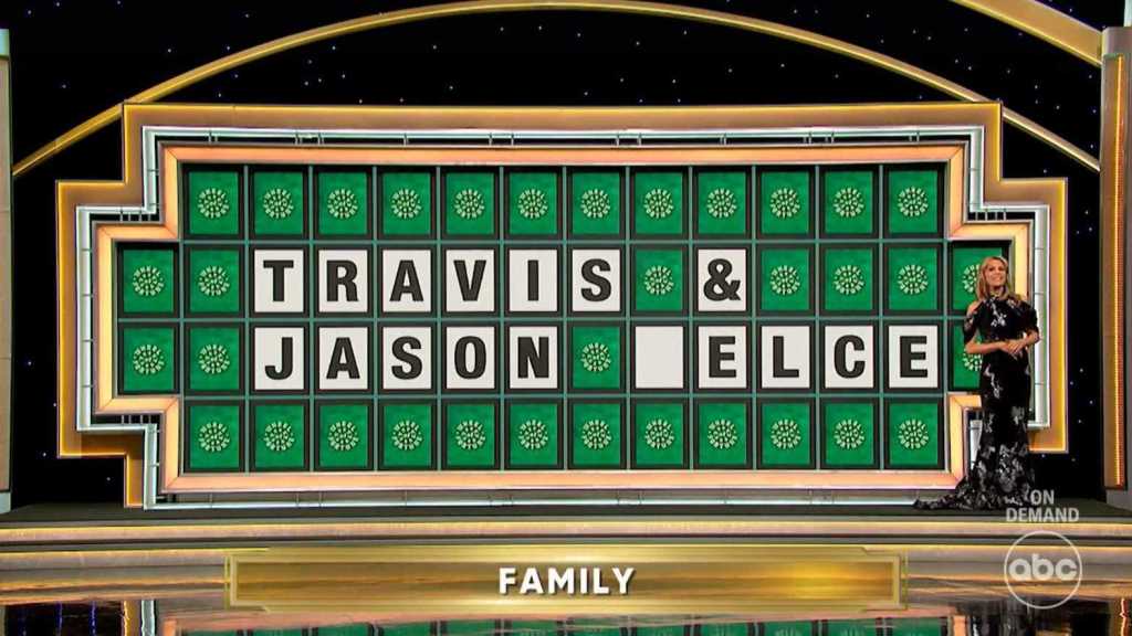 Celebrity Wheel of Fortune contestants struggled so much with a Travis and Jason Kelce puzzle