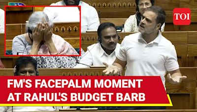 Nirmala Hides Her Face And Laughs As Rahul Gandhi Fires 'Halwa Budget' Jibe | Watch