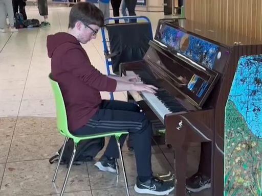Belfast teen stops passengers in their tracks with airport piano recital