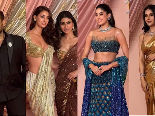 Salman Khan stuns in black, Janhvi Kapoor, Disha Patani, Mouni Roy, Shehnaz Gill, Pashmina Roshan rock shimmery outfits at Radhika-Anant Sangeet ceremony