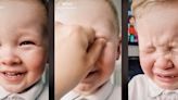 Toddler has hilarious reaction when mom ‘steals’ his eyes