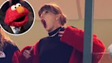 Elmo Is a Big Fan of Taylor Swift’s Red Teddy Coat She Wore at the Chief’s Game