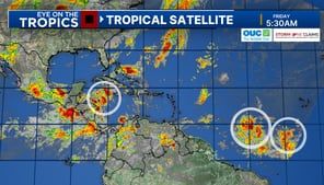 NHC monitoring three areas of tropical disturbance that could organize in Atlantic basin