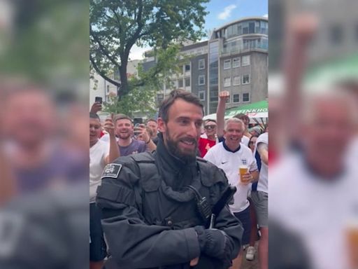 England fans serenade German police officer who looks like Gareth Southgate