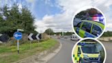 A140 roundabout closed due to overturned lorry