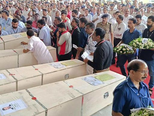 Kuwait building fire: Grief-stricken families gather at Kochi airport as bodies of loved ones return