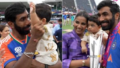 Jasprit Bumrah, Sanjana Ganesan's adorable moment with son steals the show post T20 World Cup win